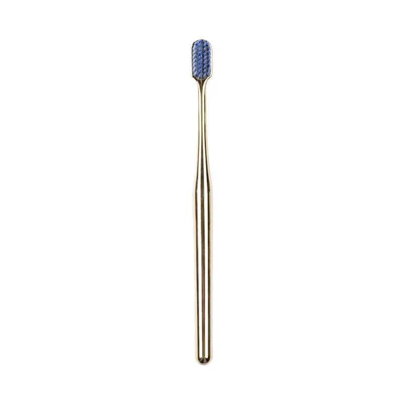 Luxury Soft Toothbrush Men Women Adult Tooth Brush Electroplate Gold Color Dental Brushes Toothbrushes Customizable Wholesale Peaceful Pleasures Health and Wellness