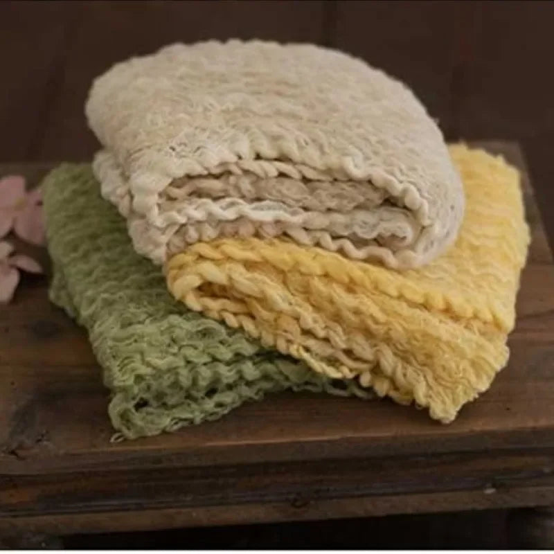 Stretch Cheesecloth Wrap - Textured Layer Blanket for Newborn Baby Photography Props, Professional Photo Shoot Swaddle Peaceful Pleasures Health and Wellness