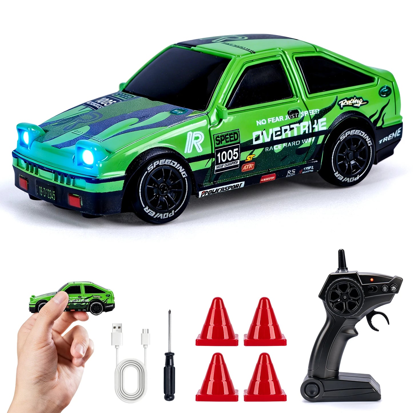 1 64 Speed Drift RC Car Mini Racing Model Light 4WD Remote Control