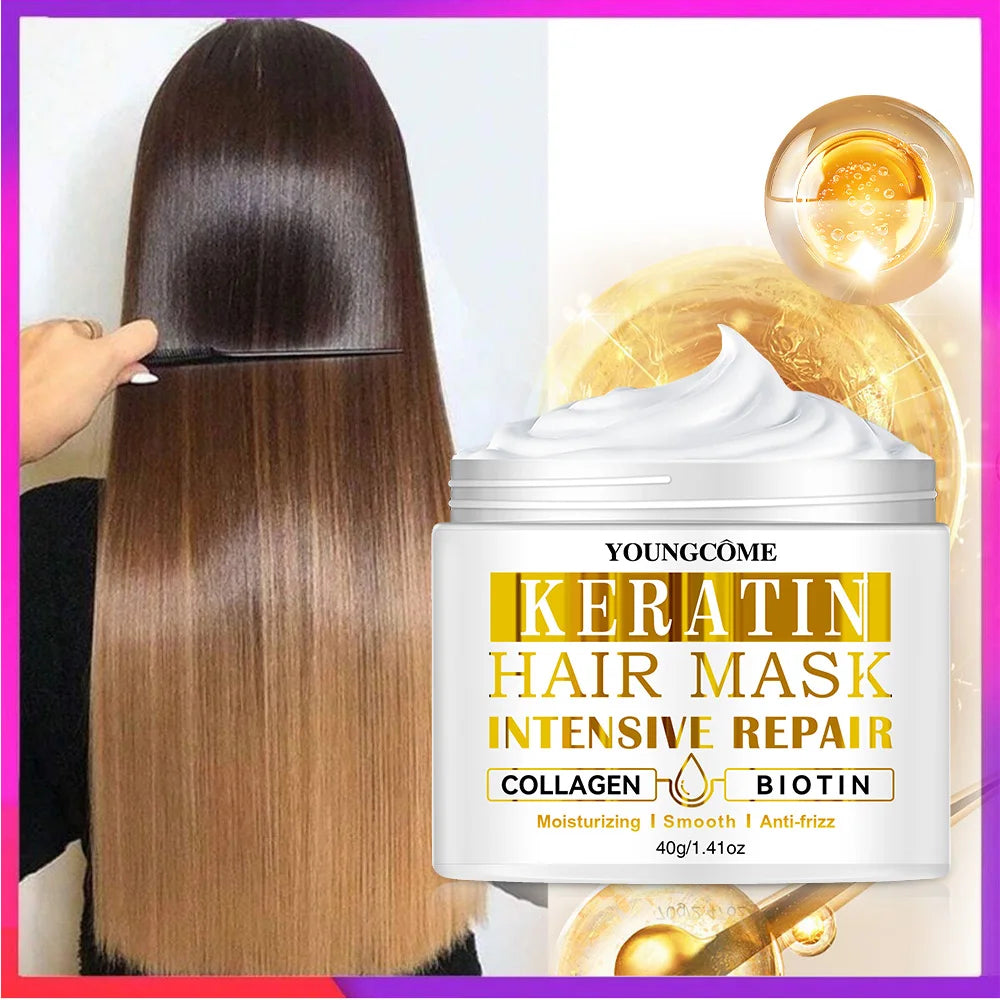 Keratin Hair Treatment Deep Repair Moisturizing Conditioning Hair Mask Essence Conditioner Treatment Dry Damaged Hair Care Peaceful Pleasures Health and Wellness