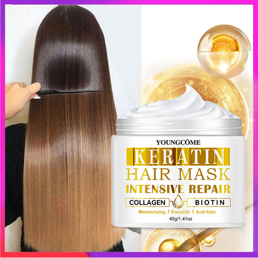 Keratin Hair Treatment Deep Repair Moisturizing Conditioning Hair Mask Essence Conditioner Treatment Dry Damaged Hair Care Peaceful Pleasures Health and Wellness