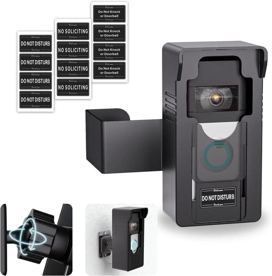 No-Drill Anti-Theft Doorbell Mount – 360° Adjustable Wireless Camera Holder Peaceful Pleasures Health and Wellness United States