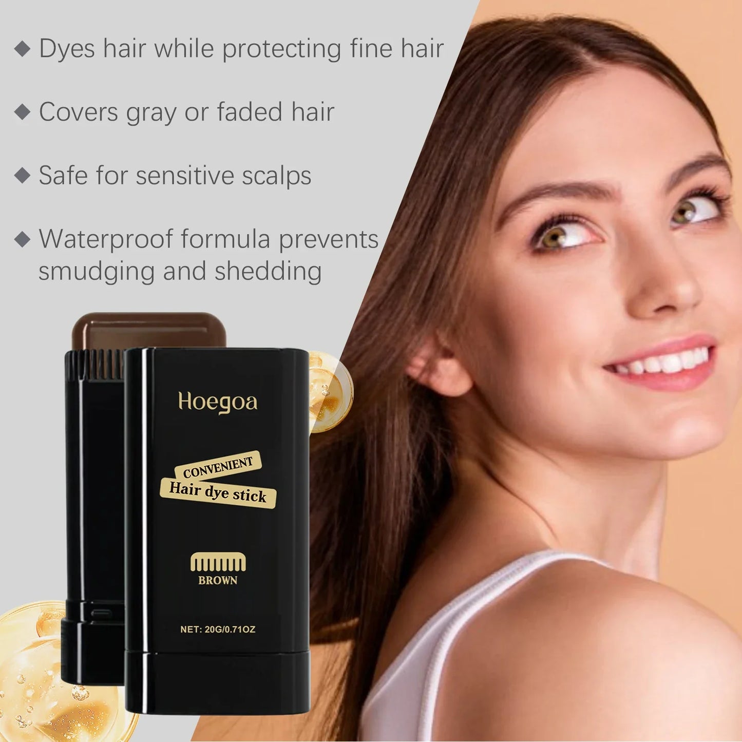 HOEGOA 3-Color Temporary Hair Color Stick – Root Touch-Up