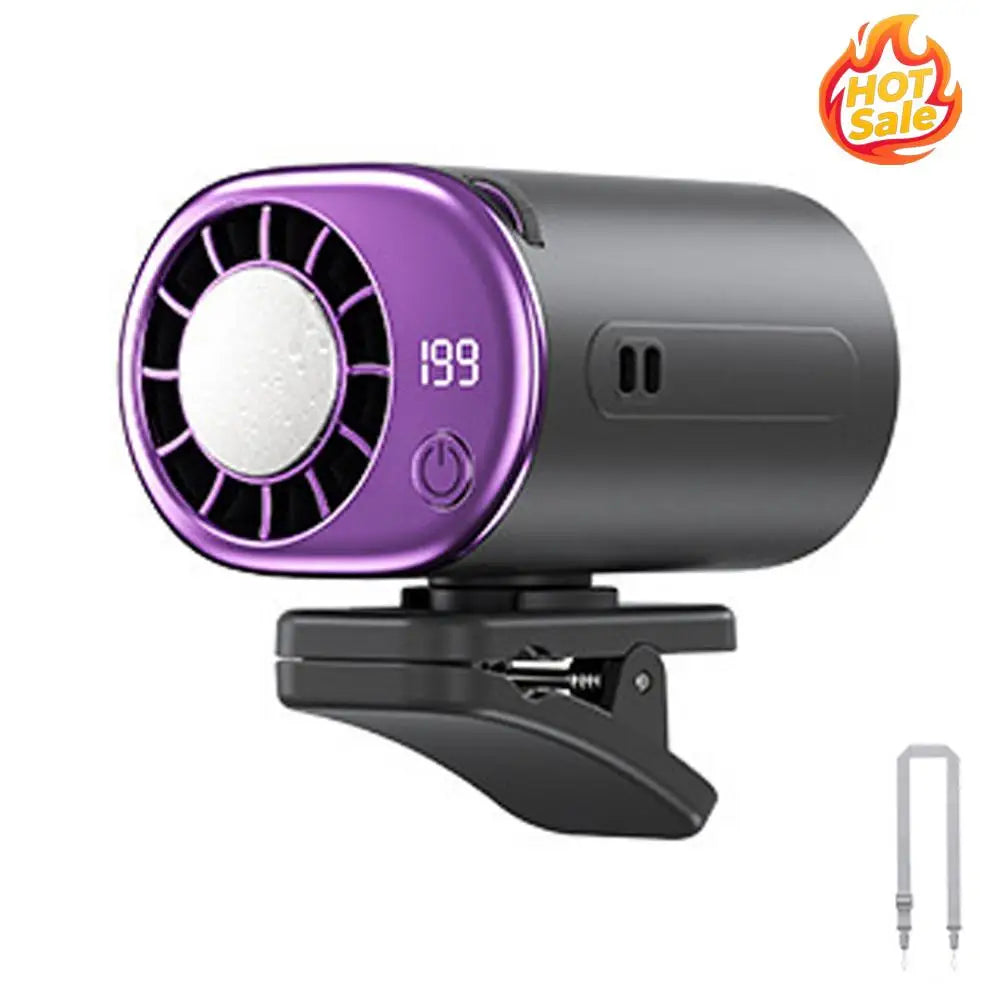 Portable USB Rechargeable Clip Fan – 199 Speeds & LED Display