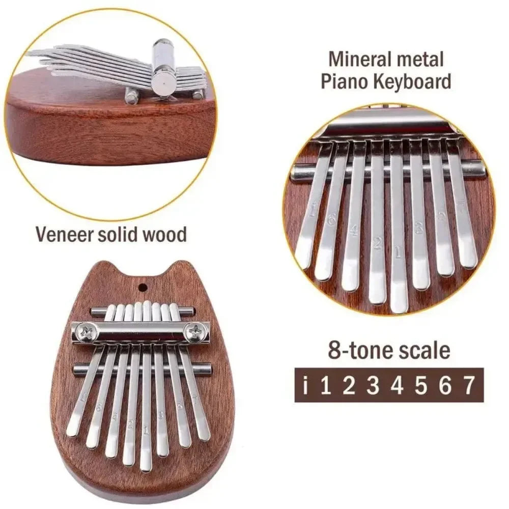 8-Key Mini Wooden Kalimba Thumb Piano | Beginner Gift