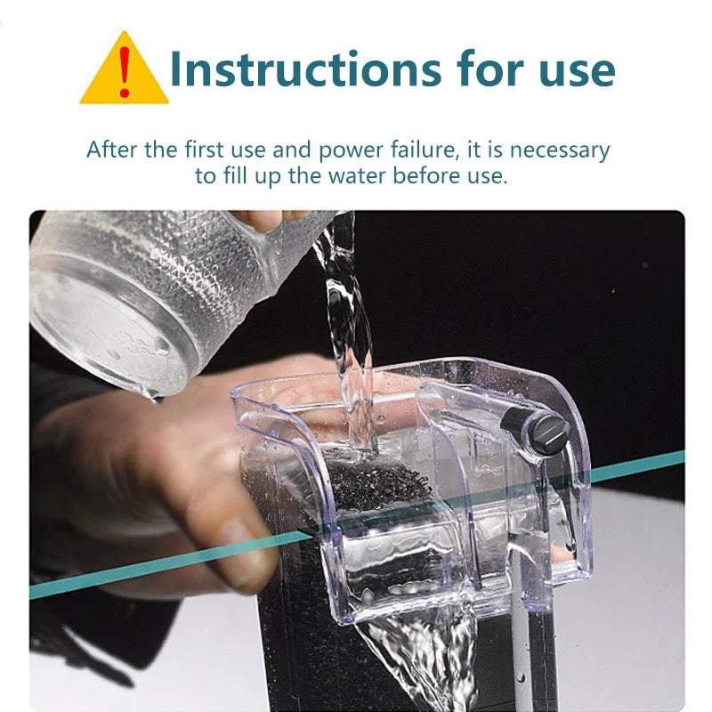 Wall-Mounted Aquarium Waterfall Filter | USB Hang-On Tank Pump