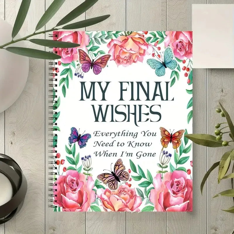 My Final Wishes Planner End Life Journal Notebook Daily Organizer