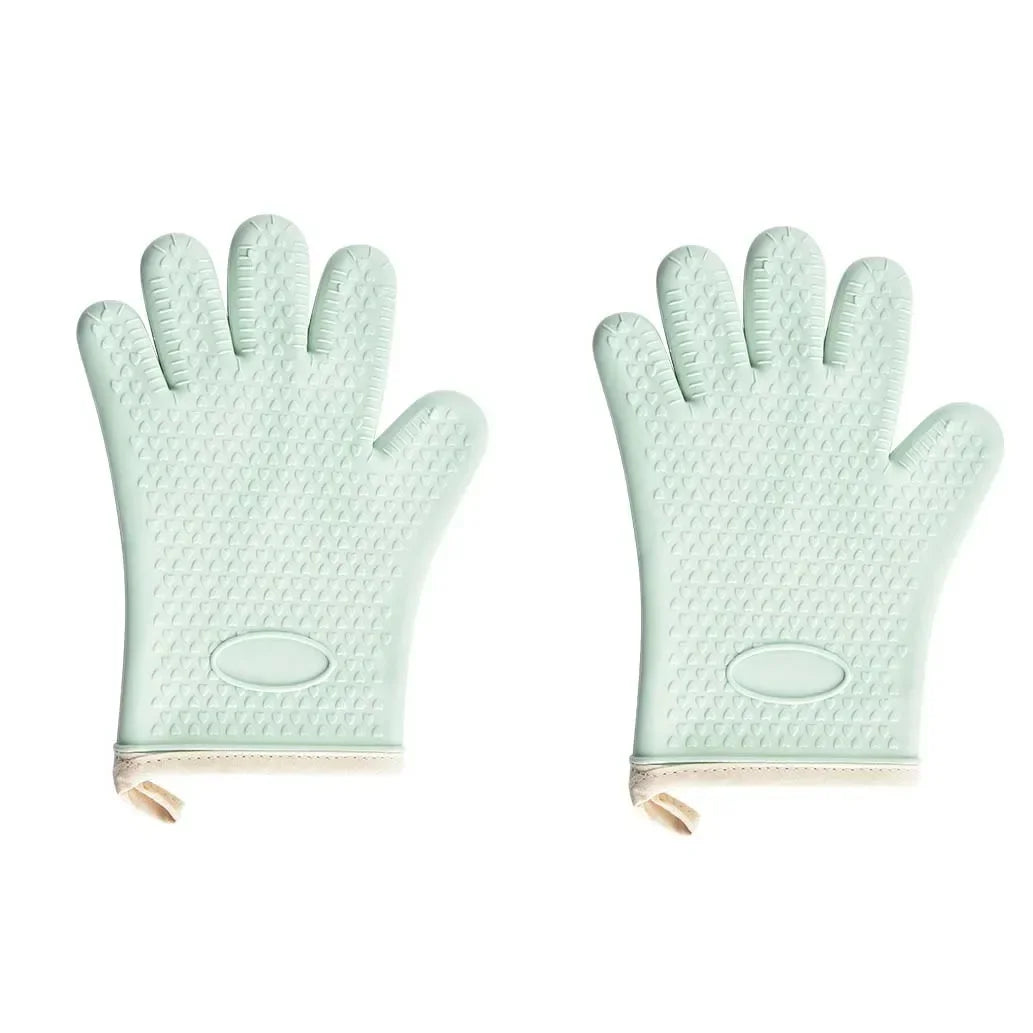 BBQ Oven Gloves | Anti-Slip Heat-Resistant Silicone 300°C BBQ Oven Gloves Peaceful Pleasures Health and Wellness 1pair short gloves