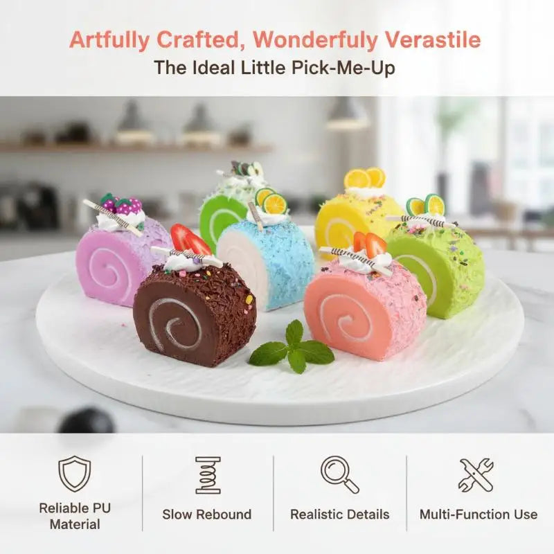 6-Pc Artificial Roll Cake Models | Display & Photography Props