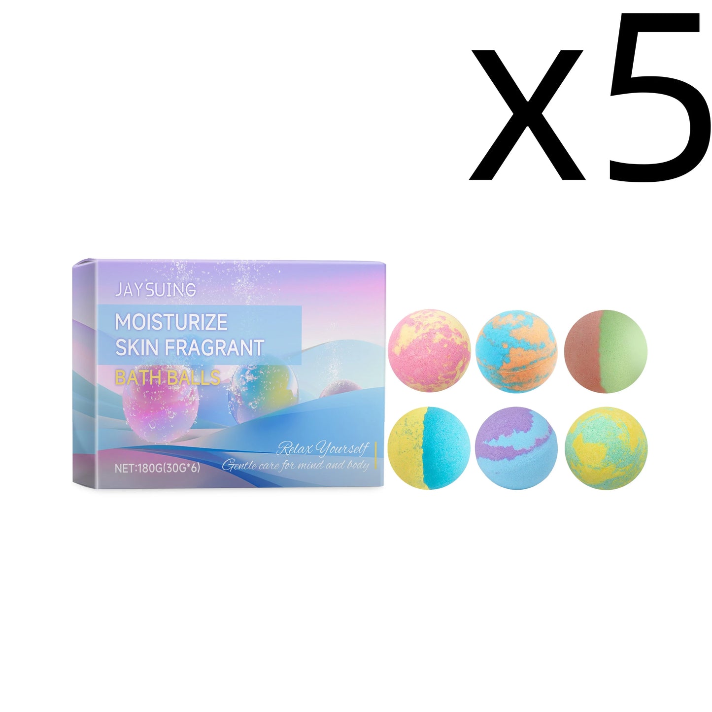 Fragrance Bath Bombs Rich Foaming Soothe Body Moisturize Skin Relaxing Stress Improve Bathing Experience Aromatherapy Bath Ball Peaceful Pleasures Health and Wellness 6pcs Boxed X 5PCS
