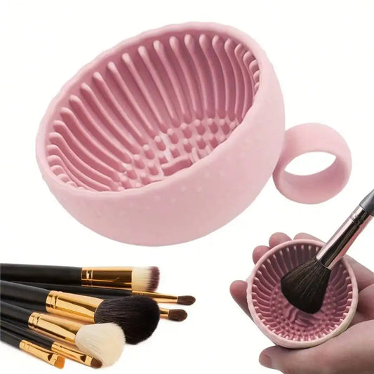 Makeup Brush Cleaning Bowl & Silicone Scrubber Pad Brush Cleaning Tool Peaceful Pleasures Health and Wellness