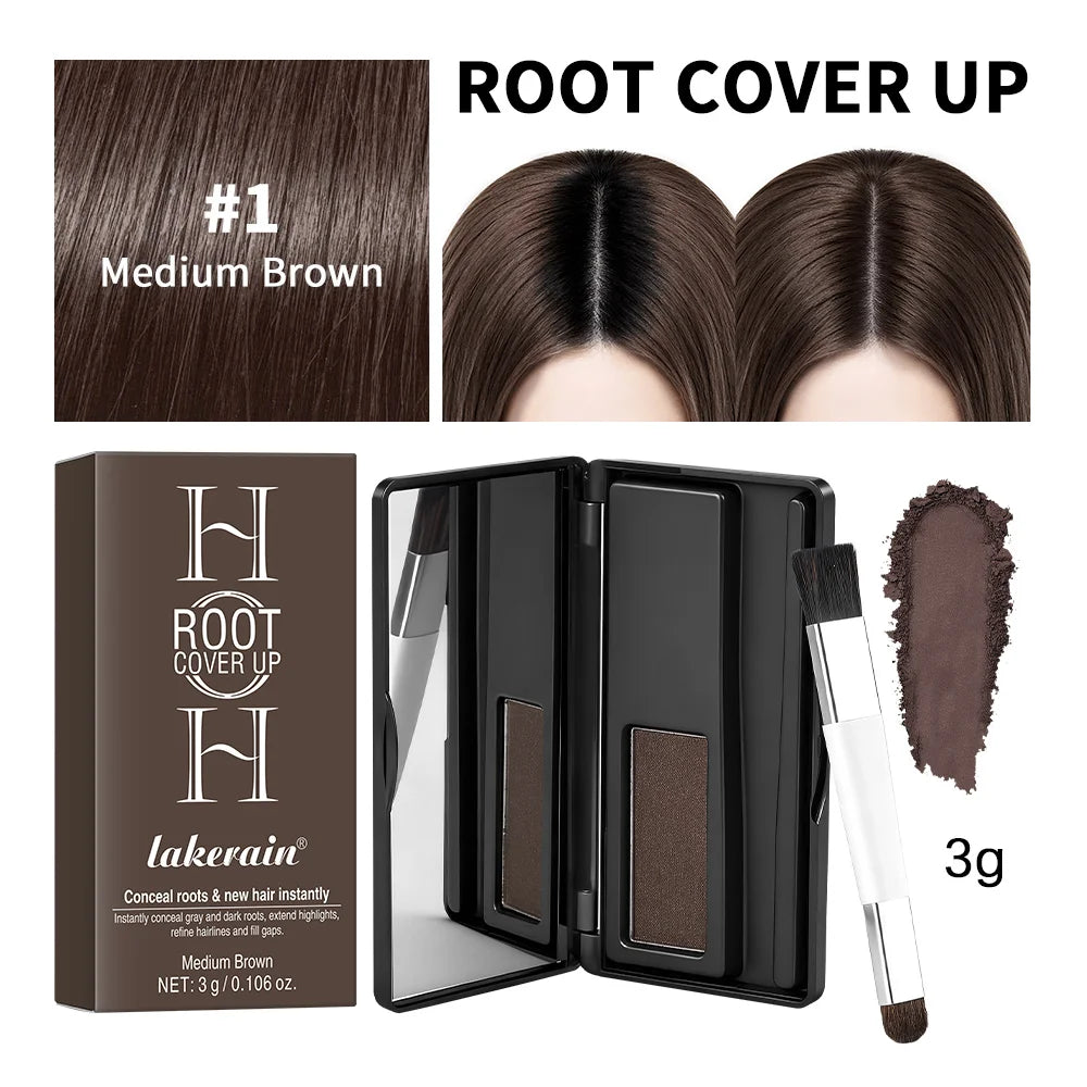 2in1 Hair Dye Palette with Brush Black Brown Coffee Long Lasting Temporary Hair Coloring Covered White Hairs Hairline Waterproof Peaceful Pleasures Health and Wellness 1Medium Brown