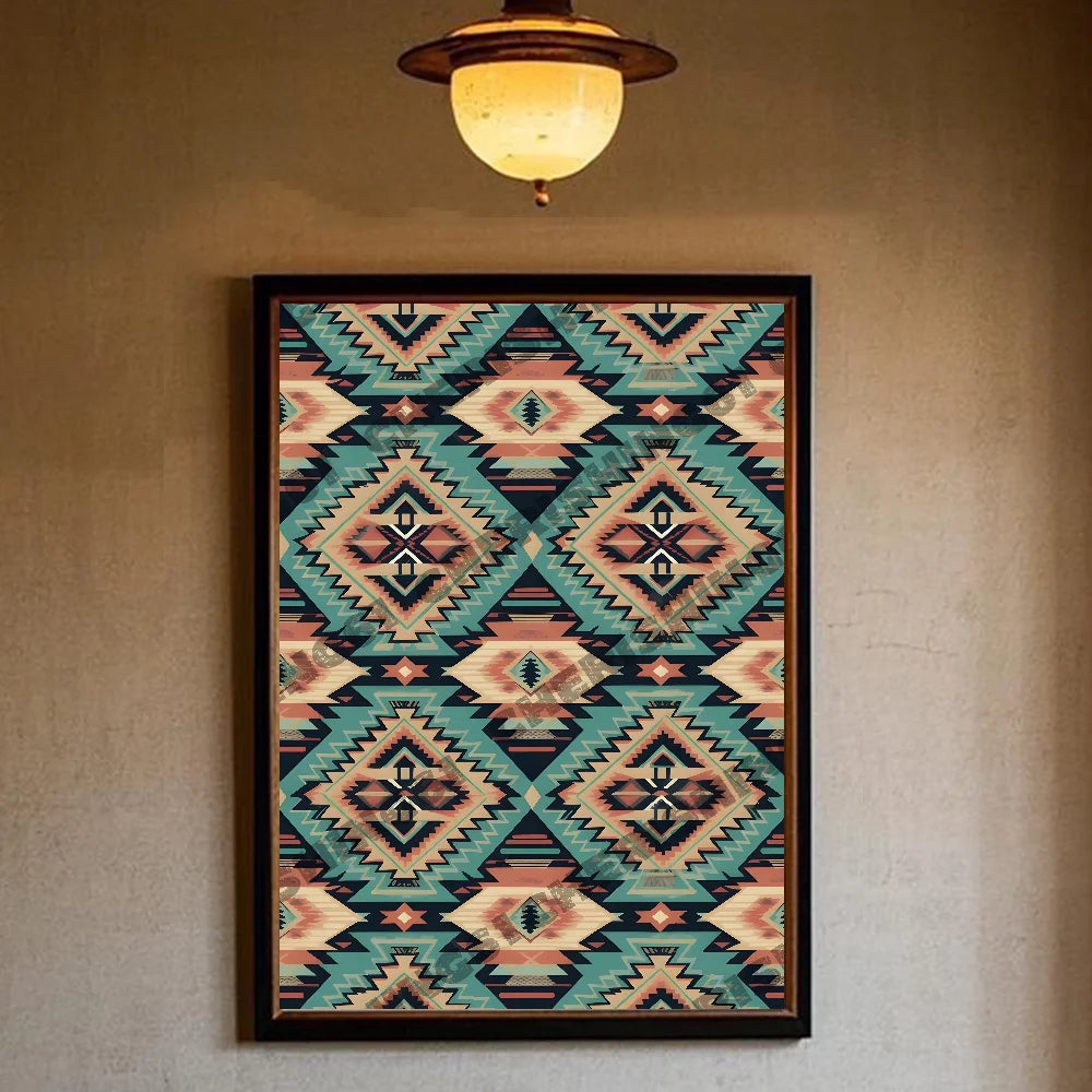 African Classic Fabric Kente Cloth Poster HD art sticky wall waterproof home living room bedroom bar aesthetic decoration Peaceful Pleasures Health and Wellness