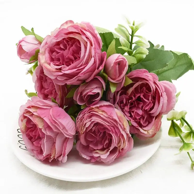 Artificial Silk Peony Flowers | Wedding & Home Decor Bouquet