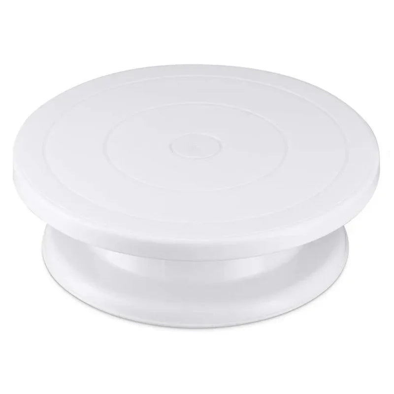 Cake Turntable Plastic Piping Table Ceramic Turntable Piping Multifunctional Workbench Baking Practical Non Slip Utensils Tools Peaceful Pleasures Health and Wellness WHITE