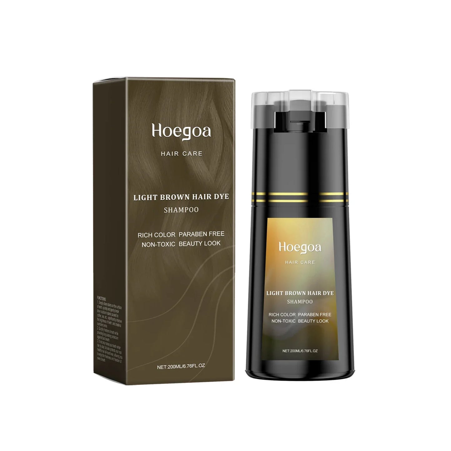 Hoegoa Brown Hair Dye Shampoo – Natural Gray Coverage 200ml
