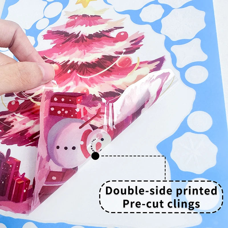 Christmas Window Clings – Tree, Snowman & Snowflake Decals