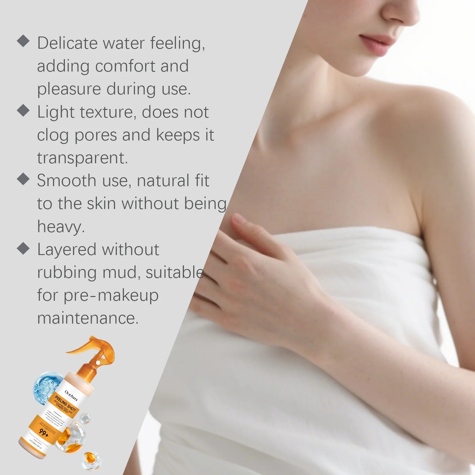 Turmeric Kojic Acid Body Exfoliating Spray Remove Dead Skin Brightening Improve Dullness Smoothing Refreshing Body Peeling Spray Peaceful Pleasures Health and Wellness