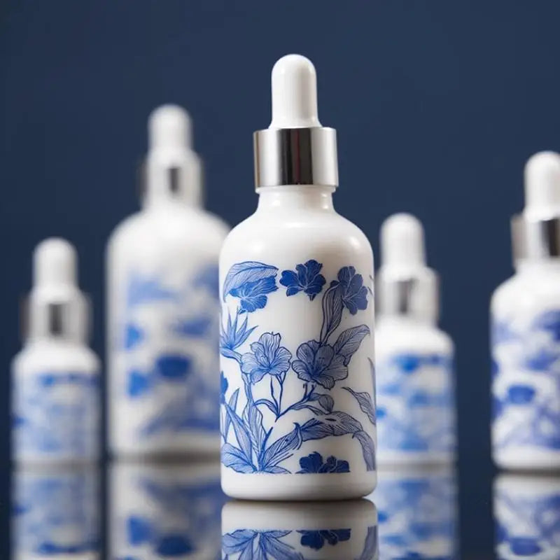 10/15/30ml Ceramic Blue & White Porcelain Essential Oil Dropper Bottles Leakproof Travel-Friendly Design Peaceful Pleasures Health and Wellness