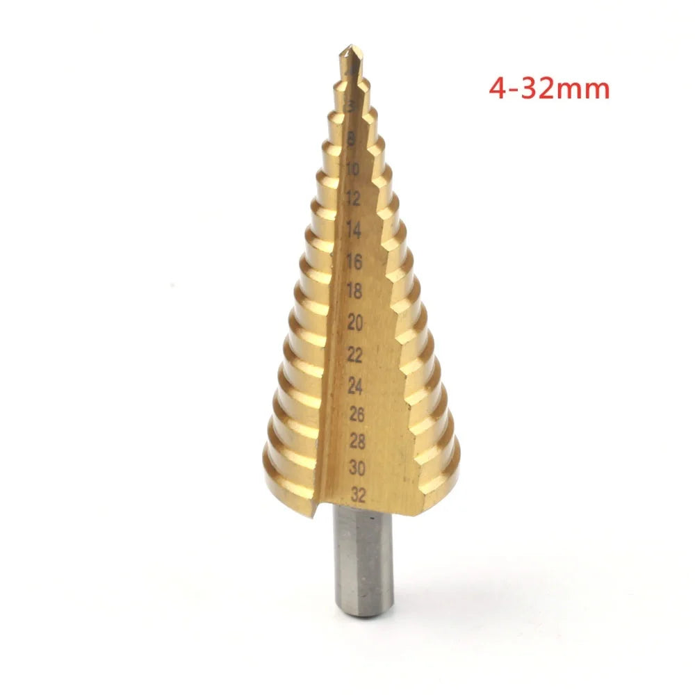 HSS Titanium Step Drill Bit 4-32/4-42mm – Wood & Metal Peaceful Pleasures Health and Wellness 4-32mm