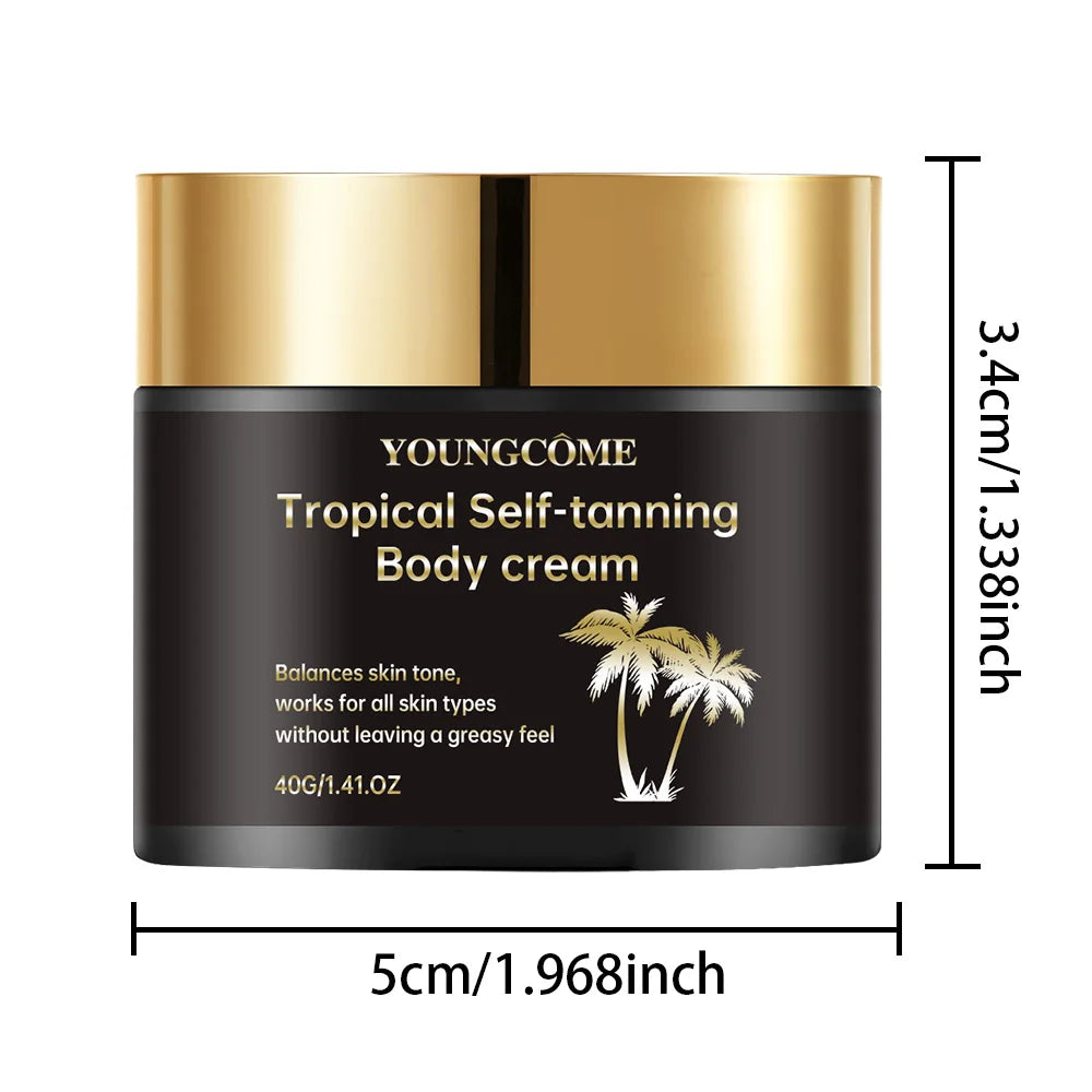  Body Tanning Cream Self Tanner Booster Brown Sun Bronzer Repair Nourishing Skin Coloring Sunless Lotion Peaceful Pleasures Health and Wellness 40g