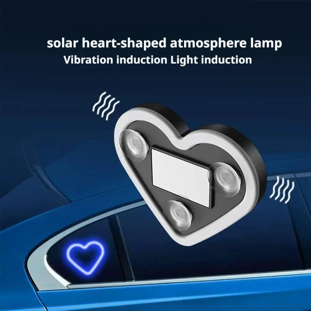 Solar Heart LED Car Window Light | IP65 Waterproof 1-2 Pack