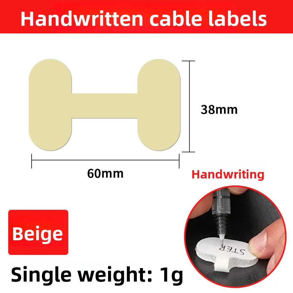 Writeable Self-Adhesive Cable Ties | Colorful Wire Organizer