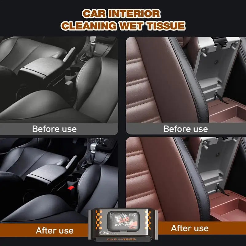 Car Interior Cleaning Wipes – Dashboard, Leather & Seat (80ct)