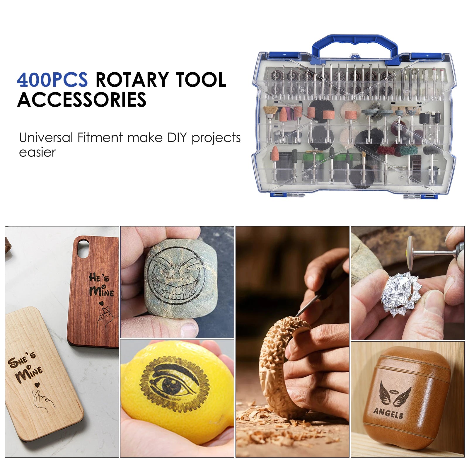 Abrasive Rotary Tool Accessories Set Electric Mini Drill Bit Kit Sanding Polishing Cutting Engraving Heads for Dremel Peaceful Pleasures Health and Wellness