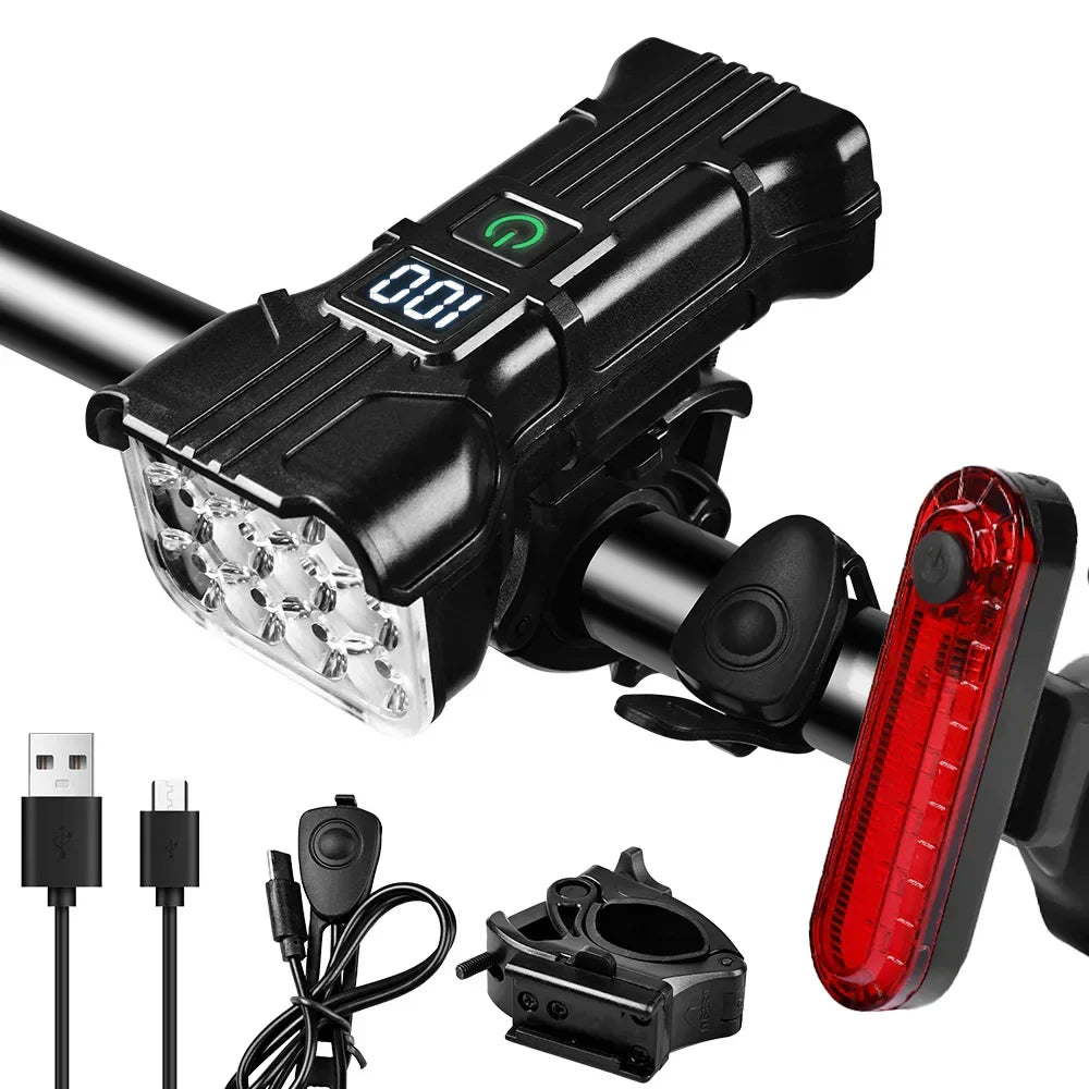 Bike Light & 140dB Horn – 12 LED 400 Lumen USB-C Rechargeable