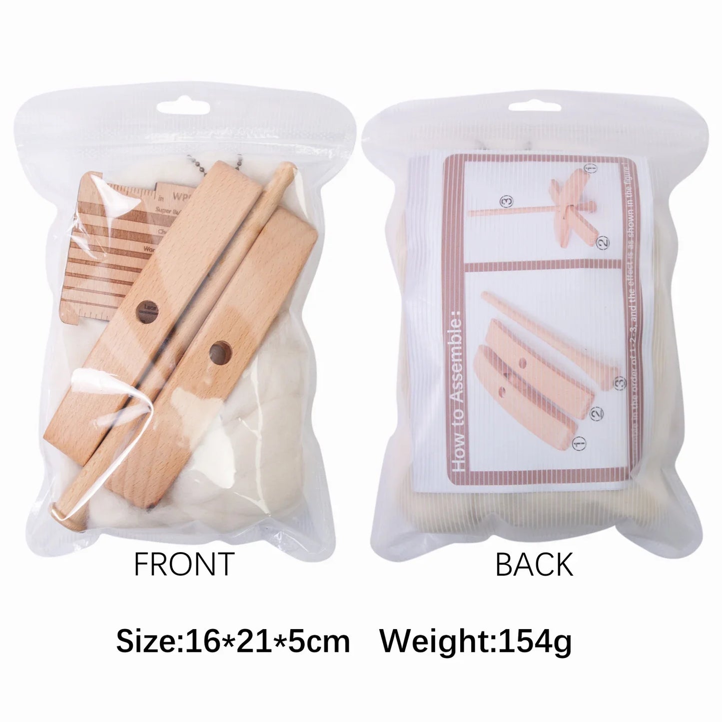 Detachable Cross-Shaped Turkish Wooden Spindle Set Hand-Spinning Yarn Kit with 50g Wool Roving & Yarn Gauge Beginner-Friendly Peaceful Pleasures Health and Wellness
