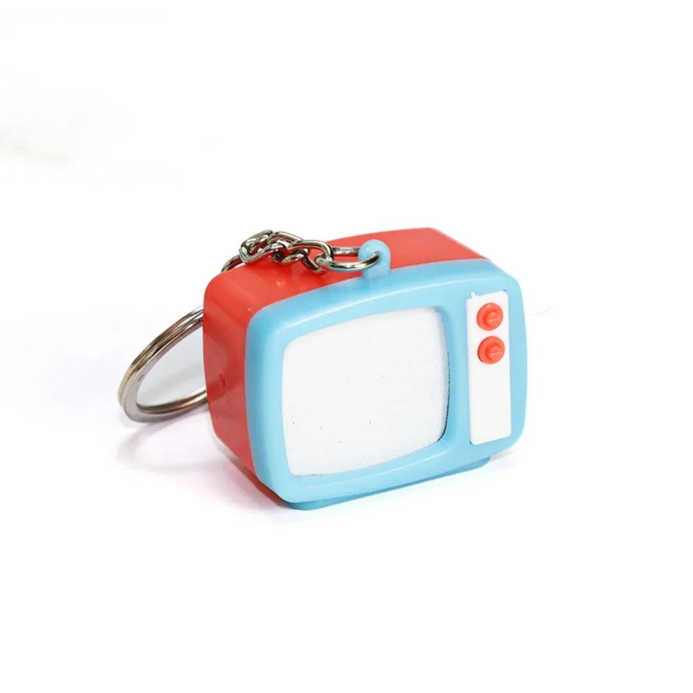 Retro TV LED Keychain – Miniature Light-Up Television Charm