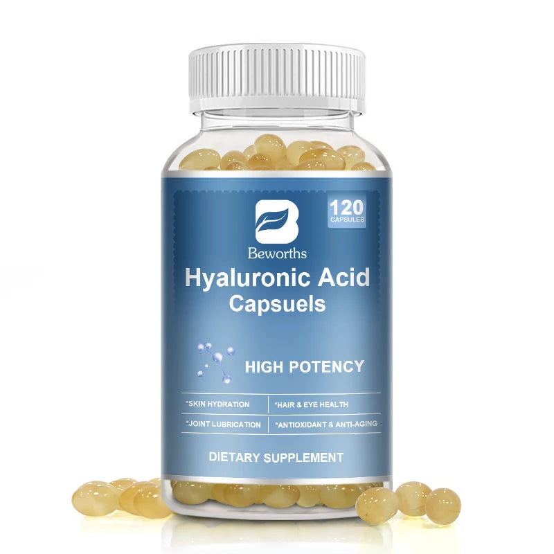 Hyaluronic Acid Capsules – Skin Hydration & Joint Flexibility Support Skin Care Supplement Peaceful Pleasures Health and Wellness 120pcs 3bottles United States