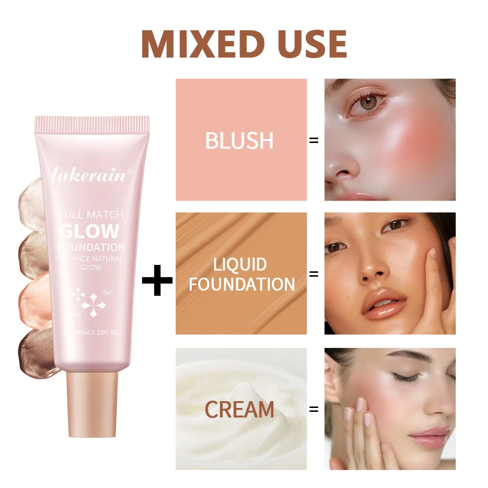 Pore No More Primer & Glow Foundation Set Moisturize Brighten Skin Long Lasting Oil Control Waterproof Sweatproof Primer Kit Peaceful Pleasures Health and Wellness