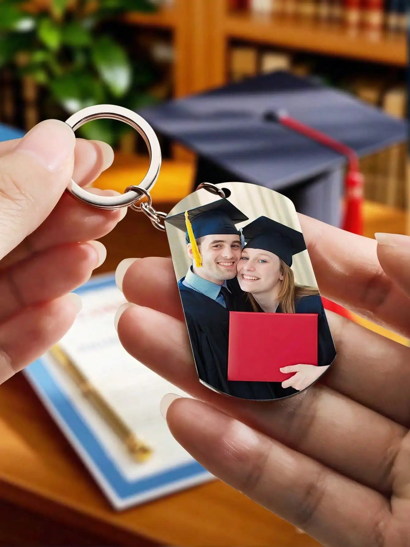Custom Graduation Photo Keychain | Engraved Name Class of 2026