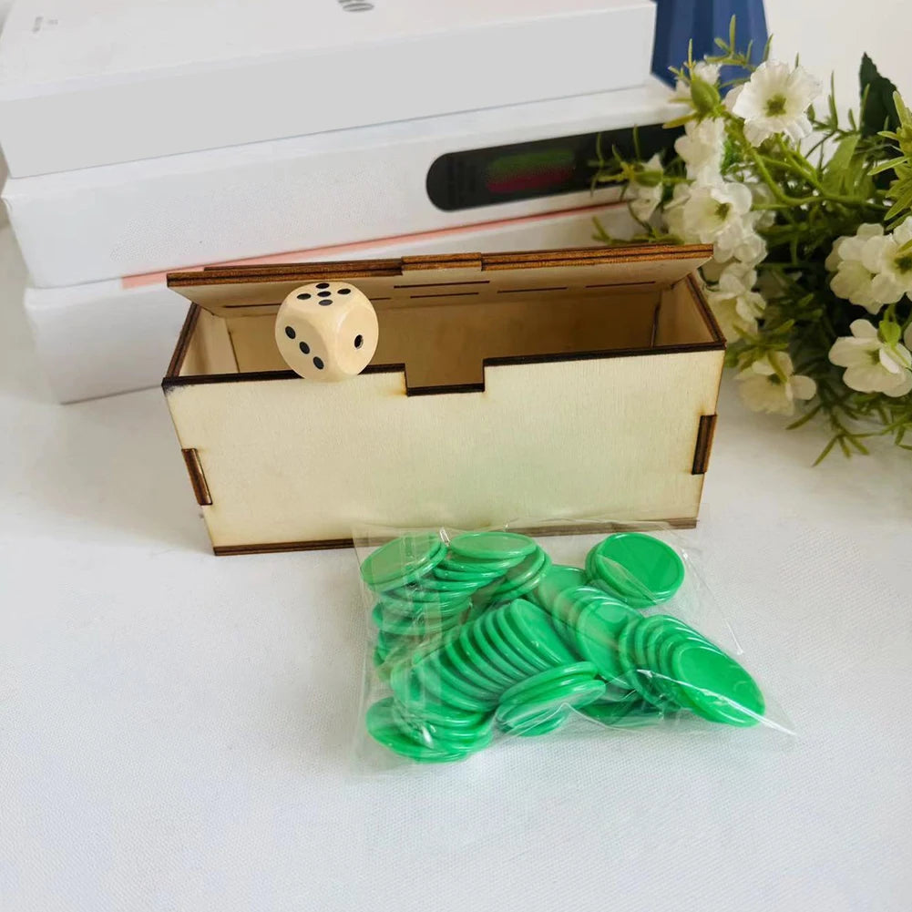 Penny Dice Game with Wooden Box | Family Board Game Night