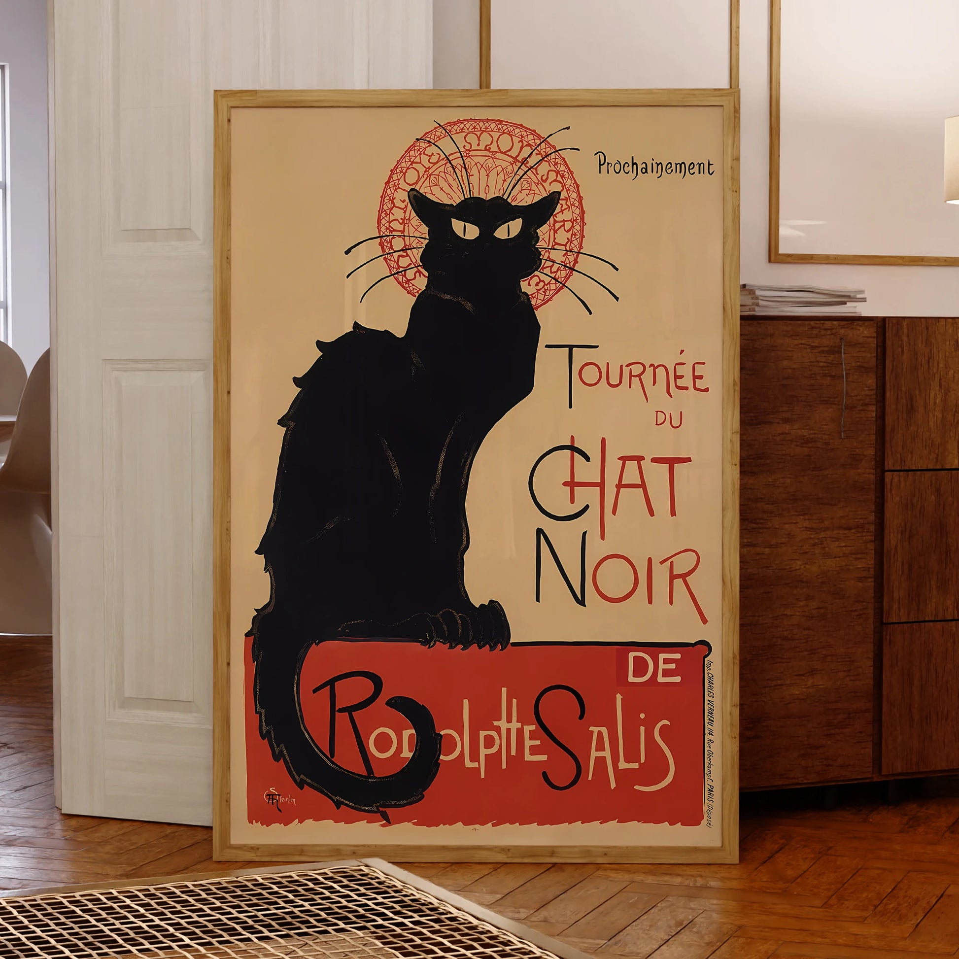 Modern Chat Noir - Black Cat Vintage French Poster Wall Art Prints Canvas Painting Poster Picture For Living Room Home Decor Peaceful Pleasures Health and Wellness