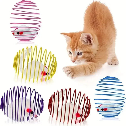 Cat Spring & Ball Toy Assortment | Bright Colors, No Batteries Cat Toy Peaceful Pleasures Health and Wellness