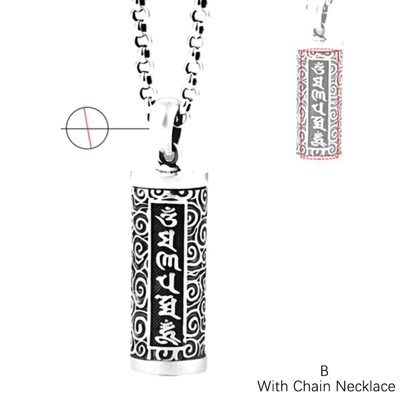 1PC Copper Plating Silver Pill Case Holder Pill Box Waterproof Cylinder Urn Pendant Memorial Necklace Jewelry Peaceful Pleasures Health and Wellness B