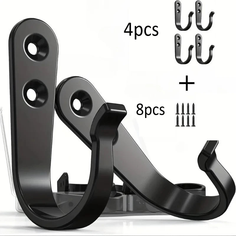 Heavy-Duty Iron Wall Hooks Anti-Rust | 4/8/16pcs Pack