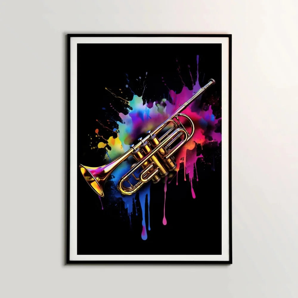 Musical Instruments Canvas Wall Art | Guitar Drum Saxophone Poster