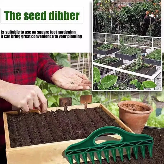 12-Hole Hand Dibbler – Fast Seed Planting & Soil Spacer Tool Garden Dibbler Tool Oasis Select 1pc