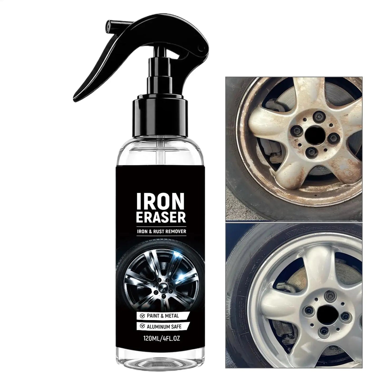 120ml Car Wheel Iron Remover Spray | Brake Dust & Rust Cleaner