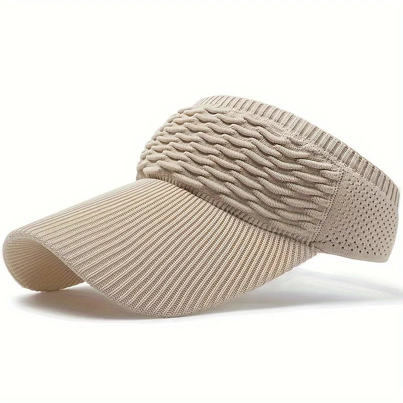 Women's Knitted Visor Sun Hat – Breathable Elastic Running Cap