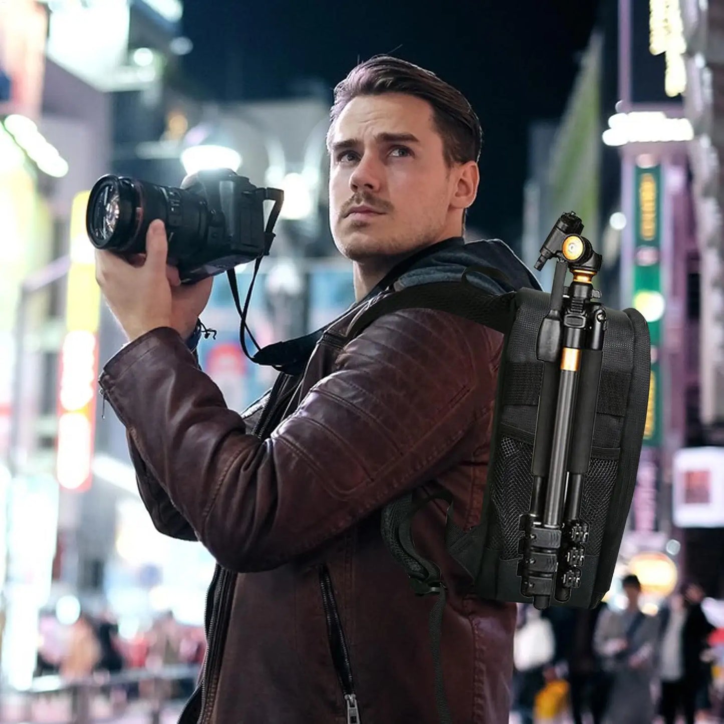 Compact DSLR Camera Backpack | Padded Water-Resistant Nylon