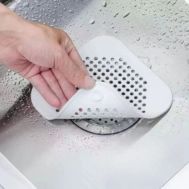 Silicone Sink Drain Strainer & Foldable Hair Catcher Filter Mat