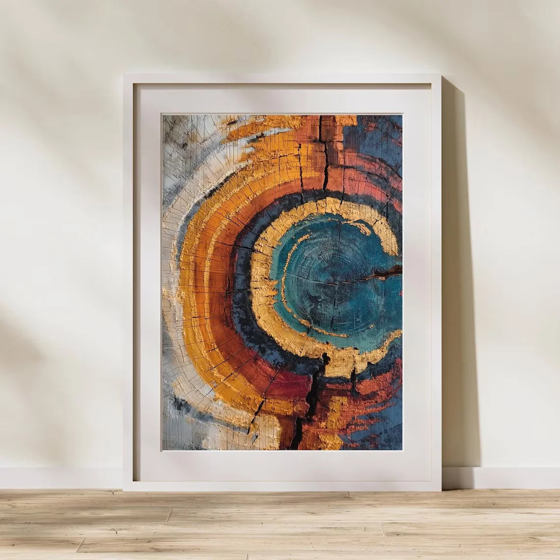 Abstract Tree Ring Canvas Wall Art | Modern Minimalist Decor Canvas Wall Art Peaceful Pleasures Health and Wellness WS9123-4 40x60cm Unframed