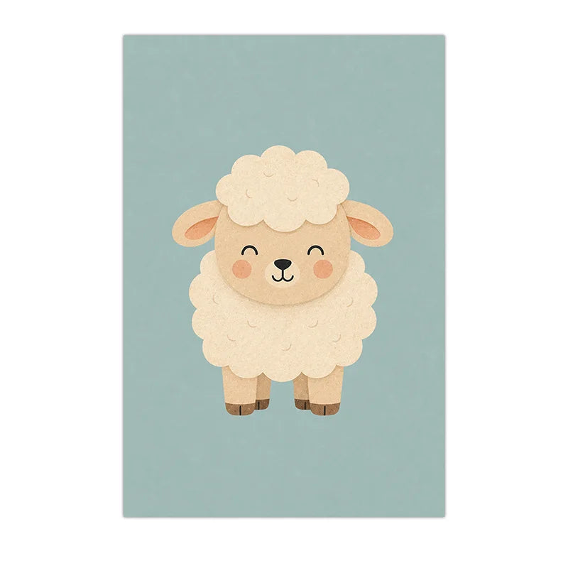 Nursery Animal Wall Art Cute Wildlife Canvas Painting Nordic Poster Print For Kids Bedroom Wall Decor Peaceful Pleasures Health and Wellness