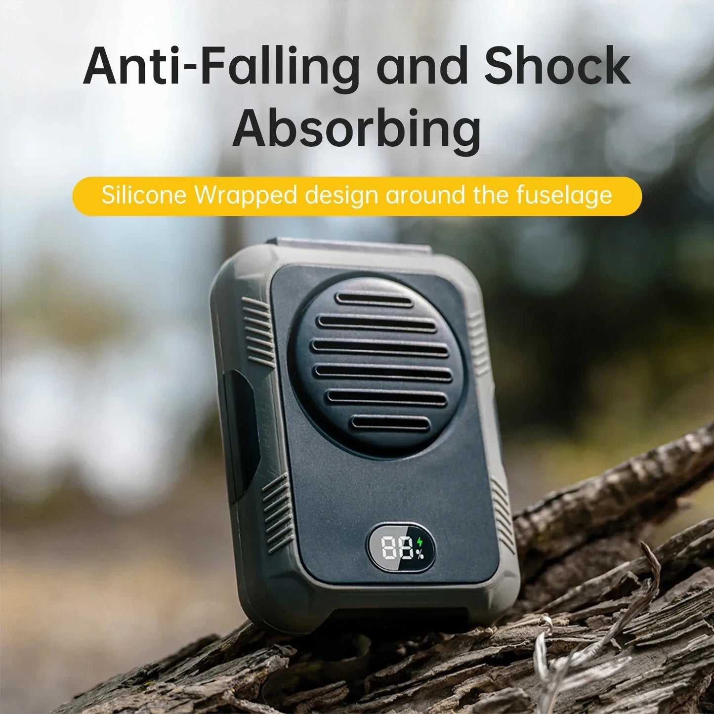 Rechargeable Bladeless Portable Neck Waist Fan 3-Speed with 2000mAh Power Bank LED Display USB for Outdoor Sports Working Peaceful Pleasures Health and Wellness