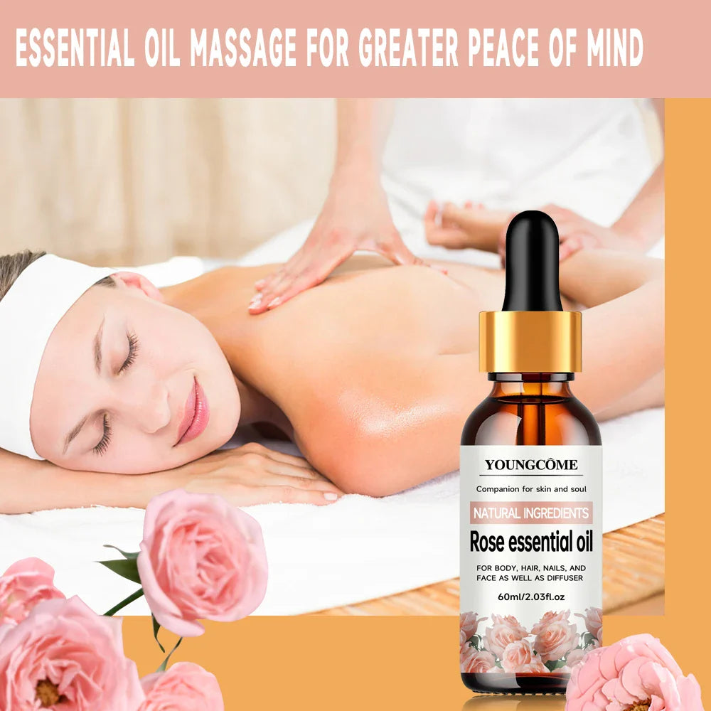 Natural Rose Essential Oil – Hair, Face & Body Moisturizer